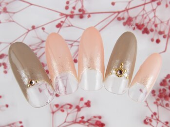 シューズネイルプロデュース/上品逆フレンチネイル