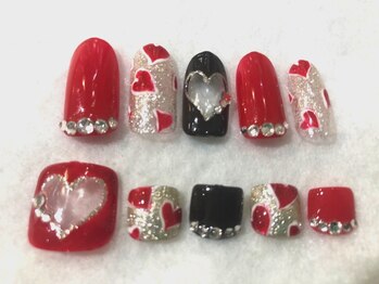 ネイルサロン 爪/バレンタインネイル