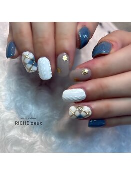リッシュ ドゥ(RICHE deux)/アーガイル×ニットネイル