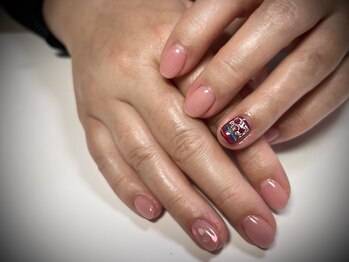 ヒミツキチ 恵比寿店(himitsukichi)/手描き花札×桜ホロネイル