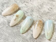 エムネイル(M nail)/爽やかカラーの大理石アート