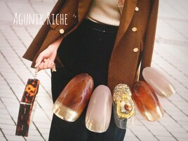 【べっ甲ネイル】