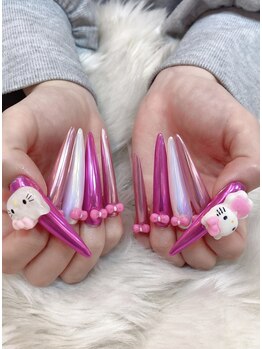 エスフィーネイルサロン ブリーユ(Esfy nailsalon Brille)/ピンクミラーロングネイル