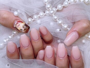 痛ネイル　ちゅるん　ピンク　冬