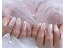 チェックネイル ちゅるん ピンク