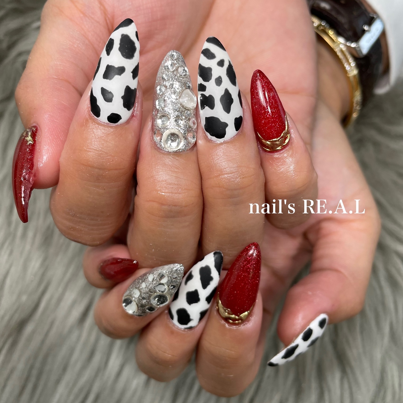 ネイルズリアル 倉敷(nail's RE.A.L)/ダルメシアンネイル