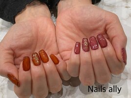 モロッカンネイル×ブラウン×秋