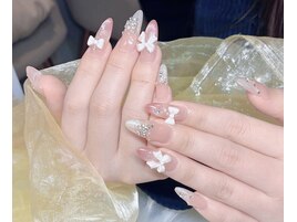 ガーリー系成人式ネイル