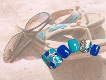 ネイルサロン&スクール ジーナ(GINA)/爽やかブルー♪ブロッキング!