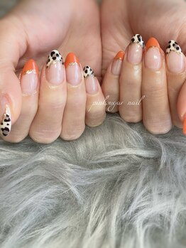 ピンクシュガーネイル(pink sugar nail)/秋のレオパード♪