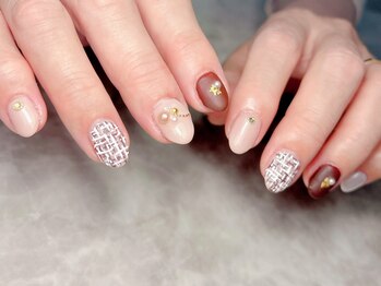 ブリスフルハピネス(Blissful happiness)/バレンタインツイードネイル