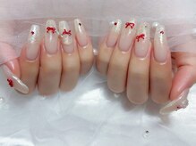 プティ アイビューティ 京橋店(peTiT eyebeauty)/リボンネイル　バラネイル