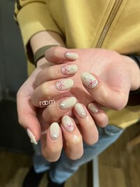 ジェルネイル×リボンアート