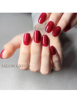 【ネイル】ボルドーワンカラー