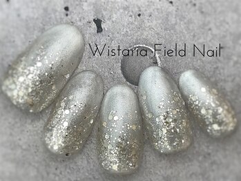 ウィスタリアフィールドネイル MONAD店(WISTARIA FIELD)/シルバーラメ グラデーション