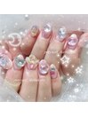 ゆめかわボンボンドロップネイル
