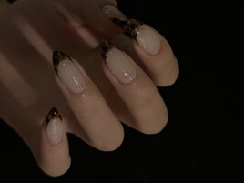 豹柄フレンチネイル
