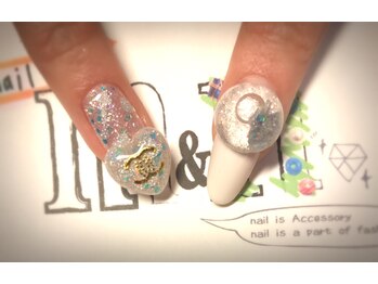 ネイルサロン エムアンドエヌ(nail salon m&n)/オリジナルパーツ、スノードーム