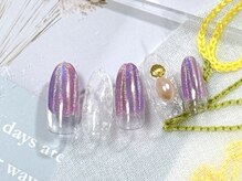ネイルライフ(NailLife)/8月塗りかけハーフユニコーン