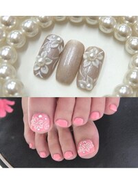 ハンドフットジェル★3D花ネイル