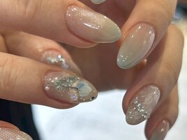 お花ネイル/ミントグリーン