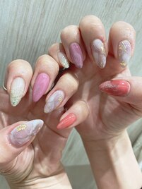 大理石×ピンク