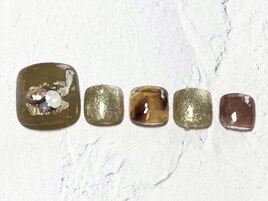 秋のブラウンフットネイル♪