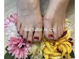 ワンカラー＋親指アート