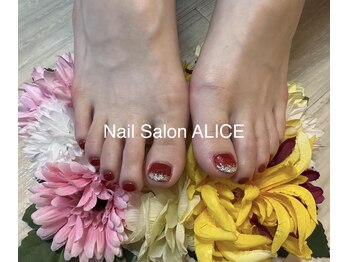 ワンカラー＋親指アート