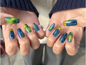 オーロラ アメ村店(AURORA)/ニュアンスネイル/絵画