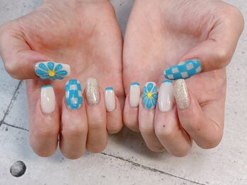 ネイル ビューティーマジック 葛西本店/ぷっくりフラワーネイル