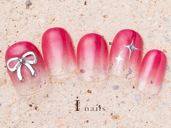 アイネイルズ 町田店(I nails)/ピンクグラデリボンネイル8480円