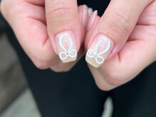 ファンクションネイルズ 表参道 原宿(FUNCTION NAILS)/ホワイトリボンネイル