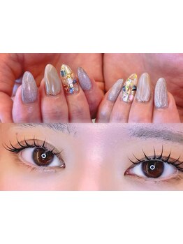 ネイル・アイメニューの同時施術が可能