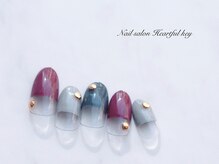 ネイルサロン ハートフルキー(Heartful key)/くすみカラーネイル¥9000