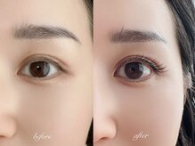 付け心地違和感無し☆極柔フラットラッシュ120本♪before/after