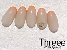 スリーネイルプラスアイラッシュ(Threee Nail+Eyelash)/細フレンチネイル
