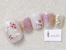 アイネイルズ 三宮店(I nails)/押し花ネイル￥8500