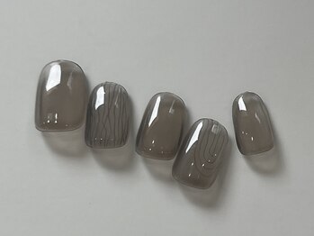 ネイルメゾン 天神店(NAIL MAISON)/年輪ネイルグレー夏¥7000