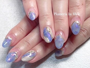 プルメリアバイリリーズネイル センター北店(Plumeria By Lily's Nail)の写真/【定額ジェルコースもご用意♪】オフ無し60分!自爪を削らないパラジェルも!毎月30種デザイン更新中◎