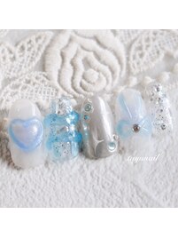 ぷっくりハートネイル