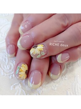リッシュ ドゥ(RICHE deux)/大人気!華やかひまわりネイル♪