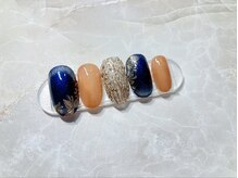 アンジュール(andulte)/秋夜のネイビーフラワー