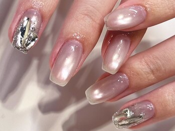 Lily nail 大濠店/パラジェル/フィルイン/マグネット×ビジューネイル