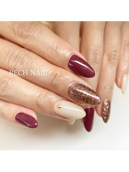 レッシュネイル サロンアンドスクール(RECH NAIL salon&school)/ラメワンカラー