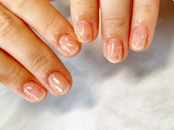 ネイルサロン イントゥ(into_)/ホログラム　クリア ピンク