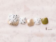 アイネイルズ 横浜EAST店(I-nails)/ダルメシアン柄フットネイル