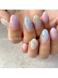 たらしこみフラワーネイル