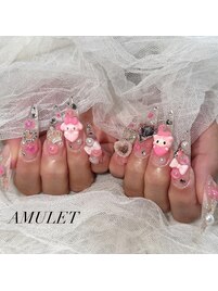 ピンク量産型ネイル
