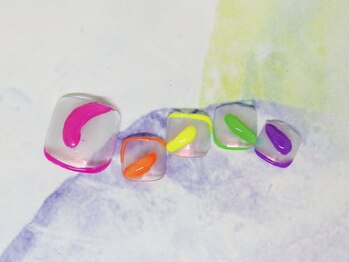 ネイルライフ(NailLife)/7月オーロラネオン柄